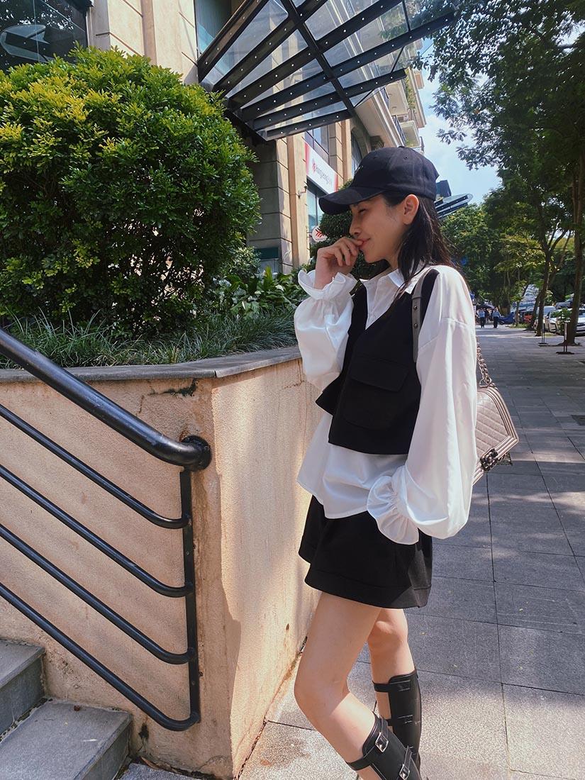 Asymmetric Gilet Front Shirt