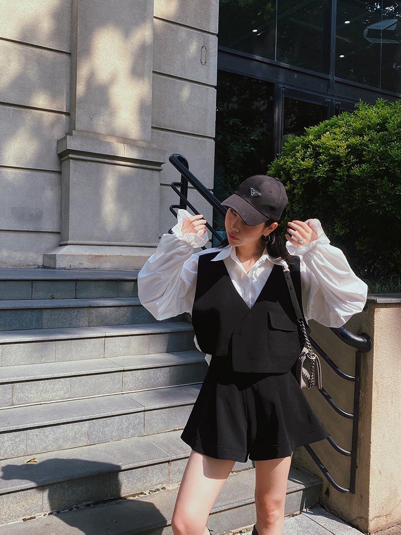 Asymmetric Gilet Front Shirt