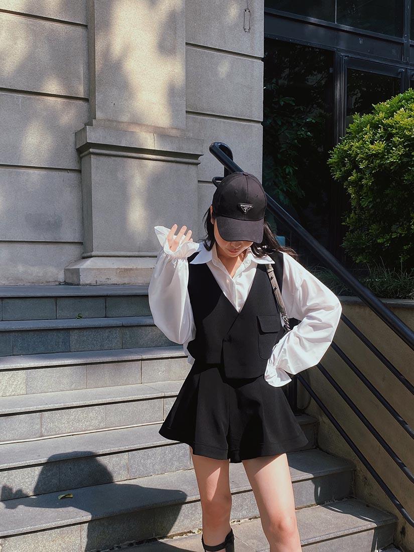 Asymmetric Gilet Front Shirt