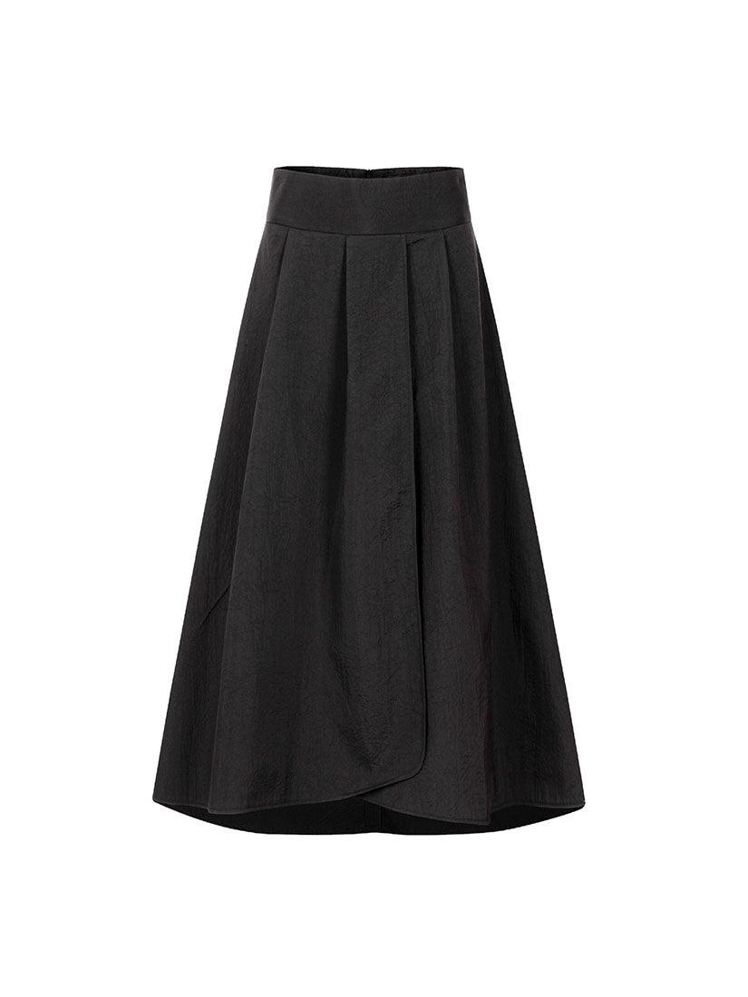 Pleated Wrap Skirt