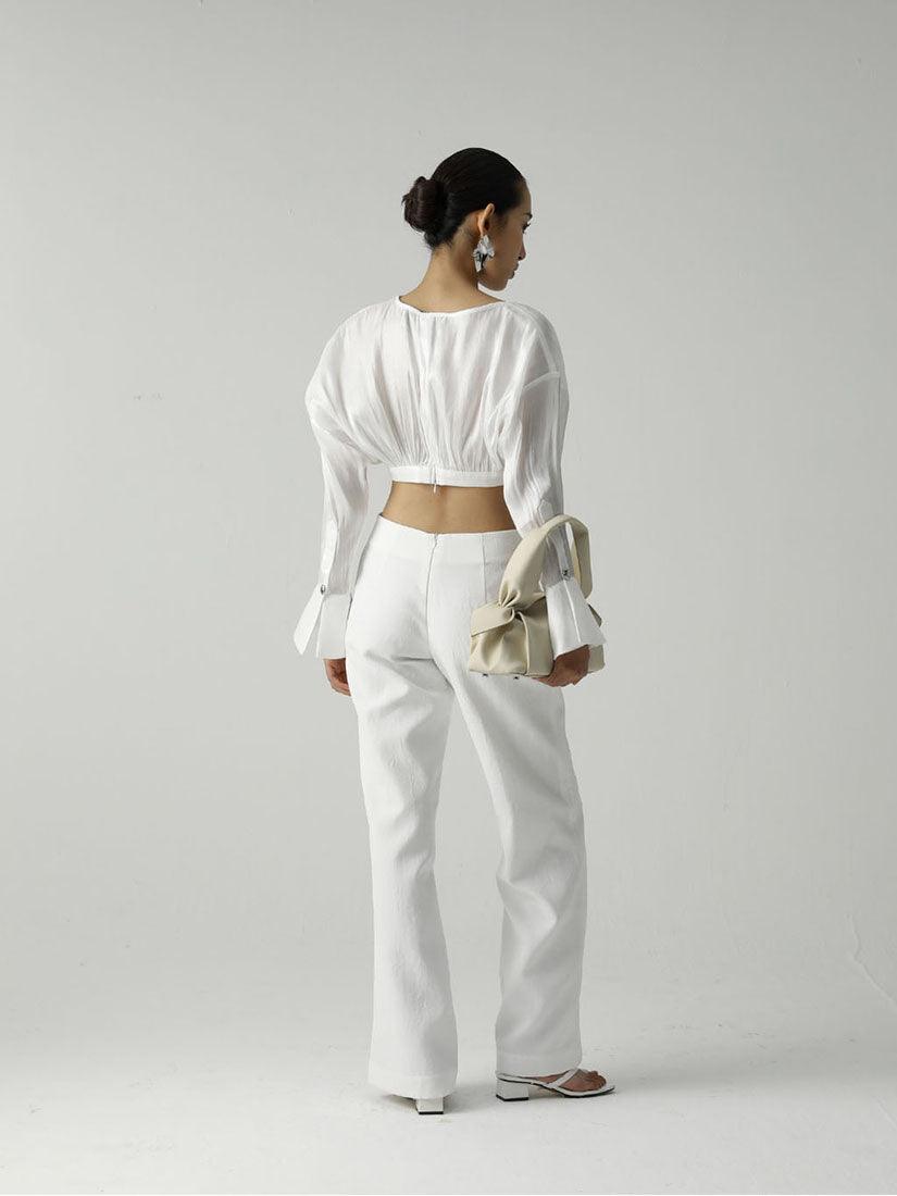 White Pintuck Pants