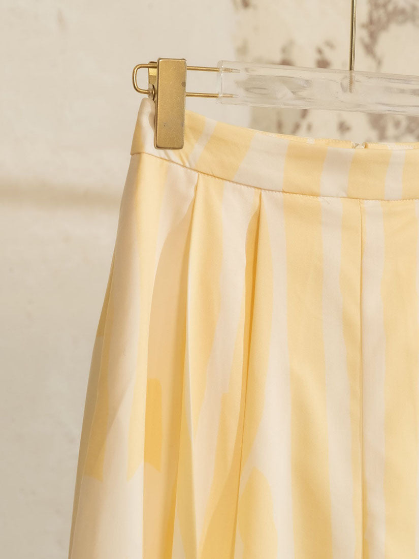 Floral Pleated Flare Skirt