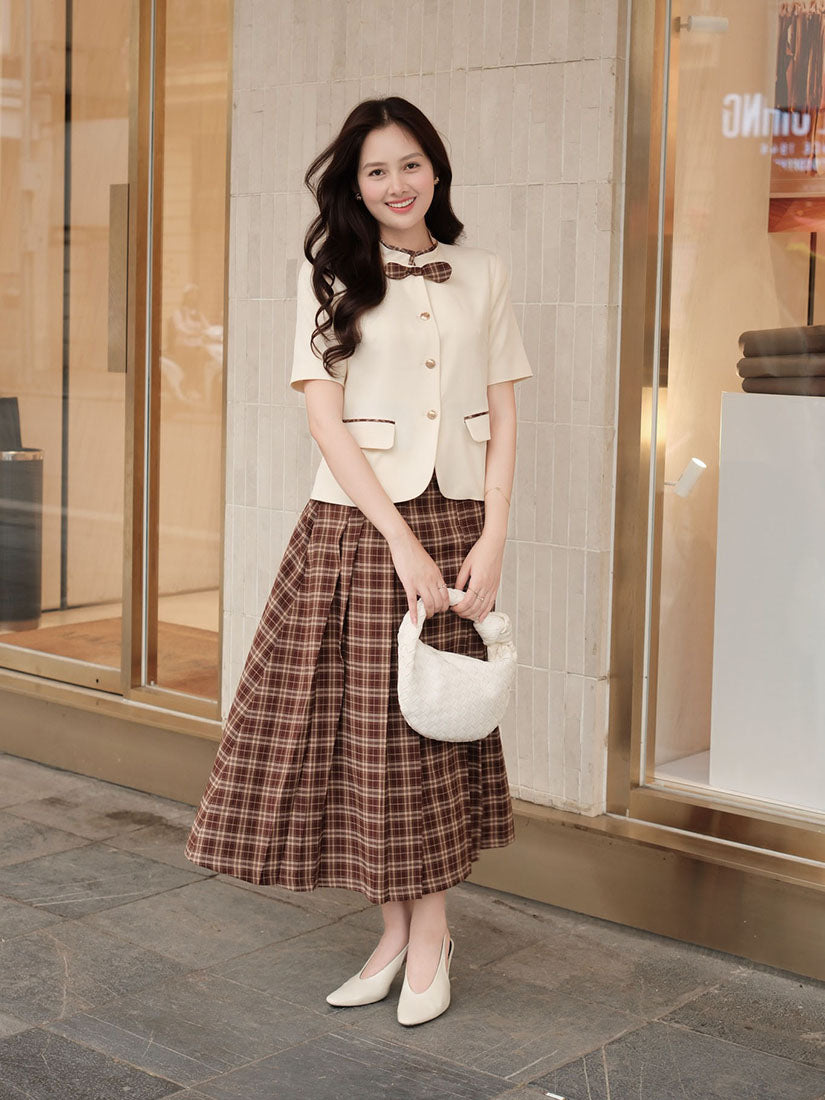 Plaid Pleated Skirt
