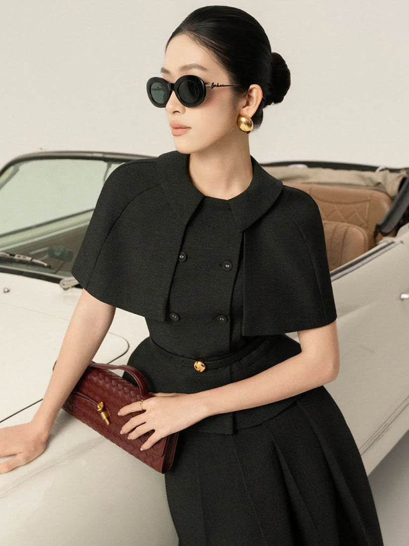 Double Breasted Waistcoat With Detachable Cape