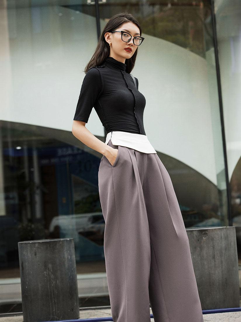 Combined Wide Leg Trousers