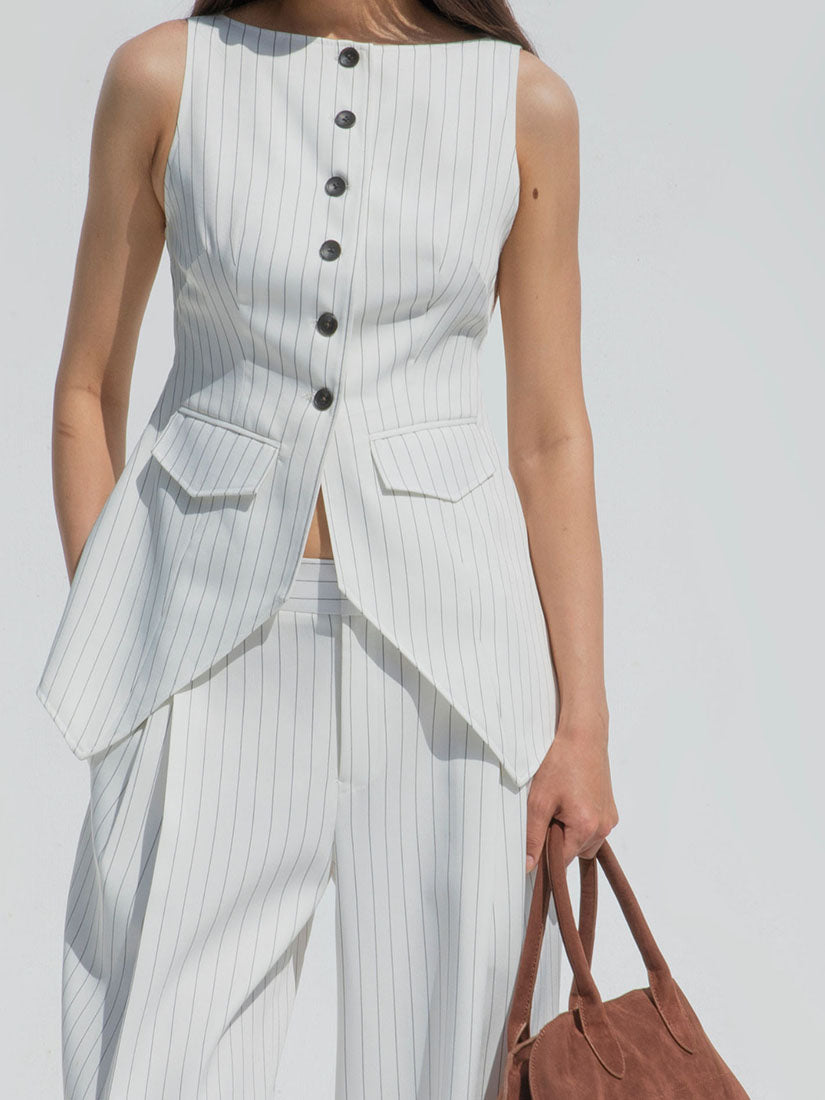 White Waistcoat With Black Stripes