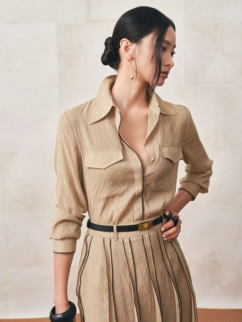 Silky Skirt With Ruffled Details