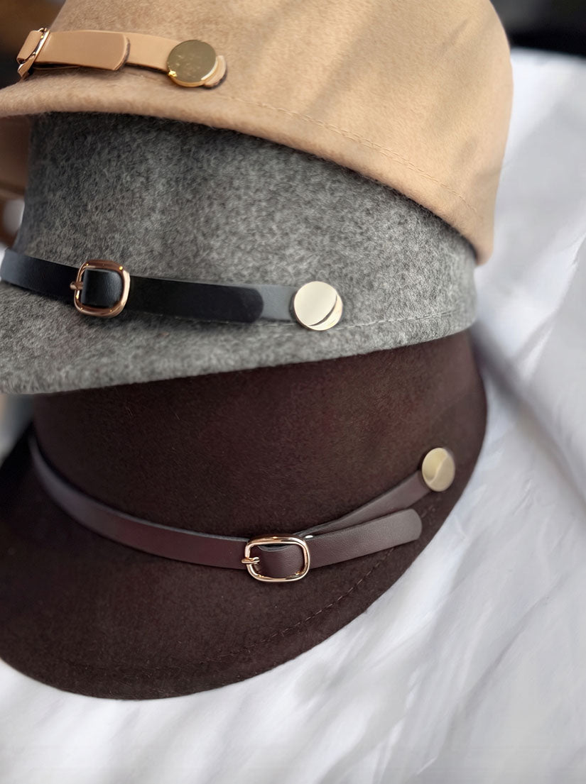 Buckled Felt Cap (3 Colours)