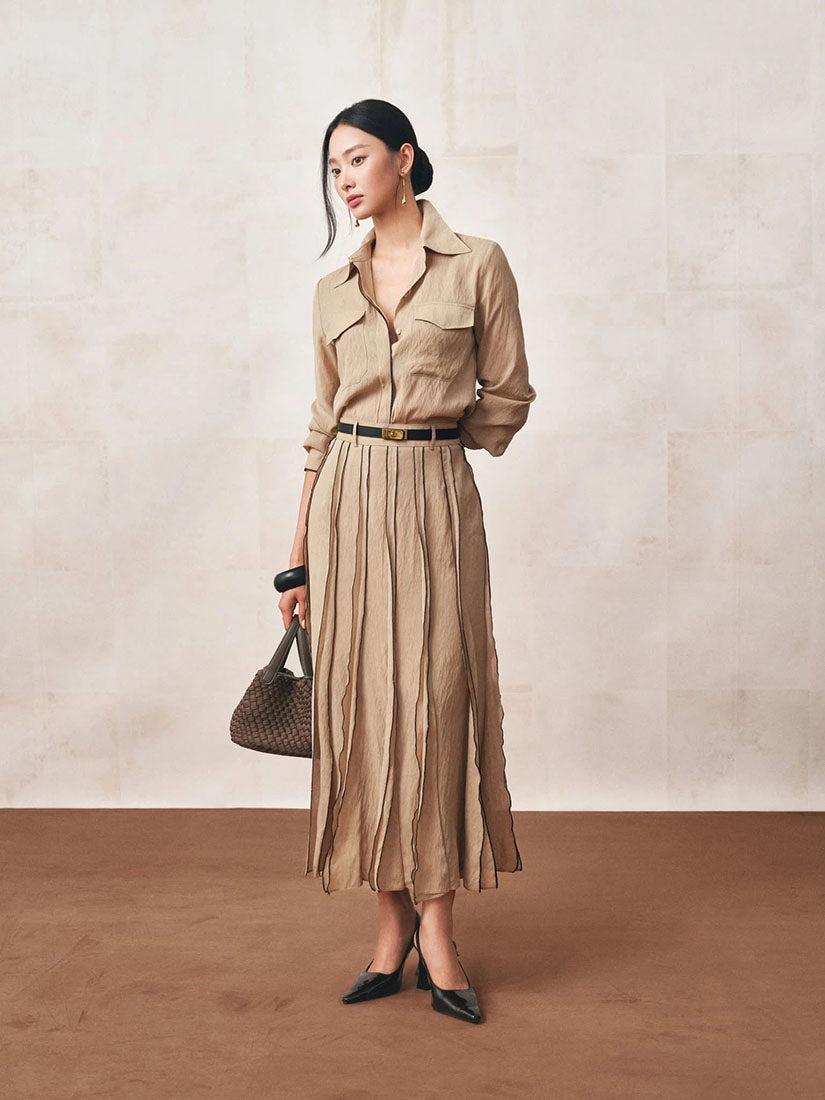 Ruffled Silky Shirt