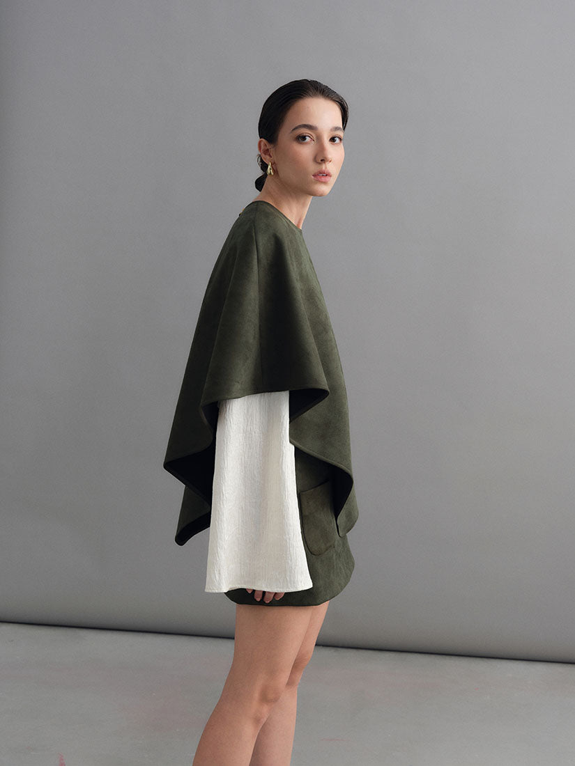 Olive Green Hawise Cape Top