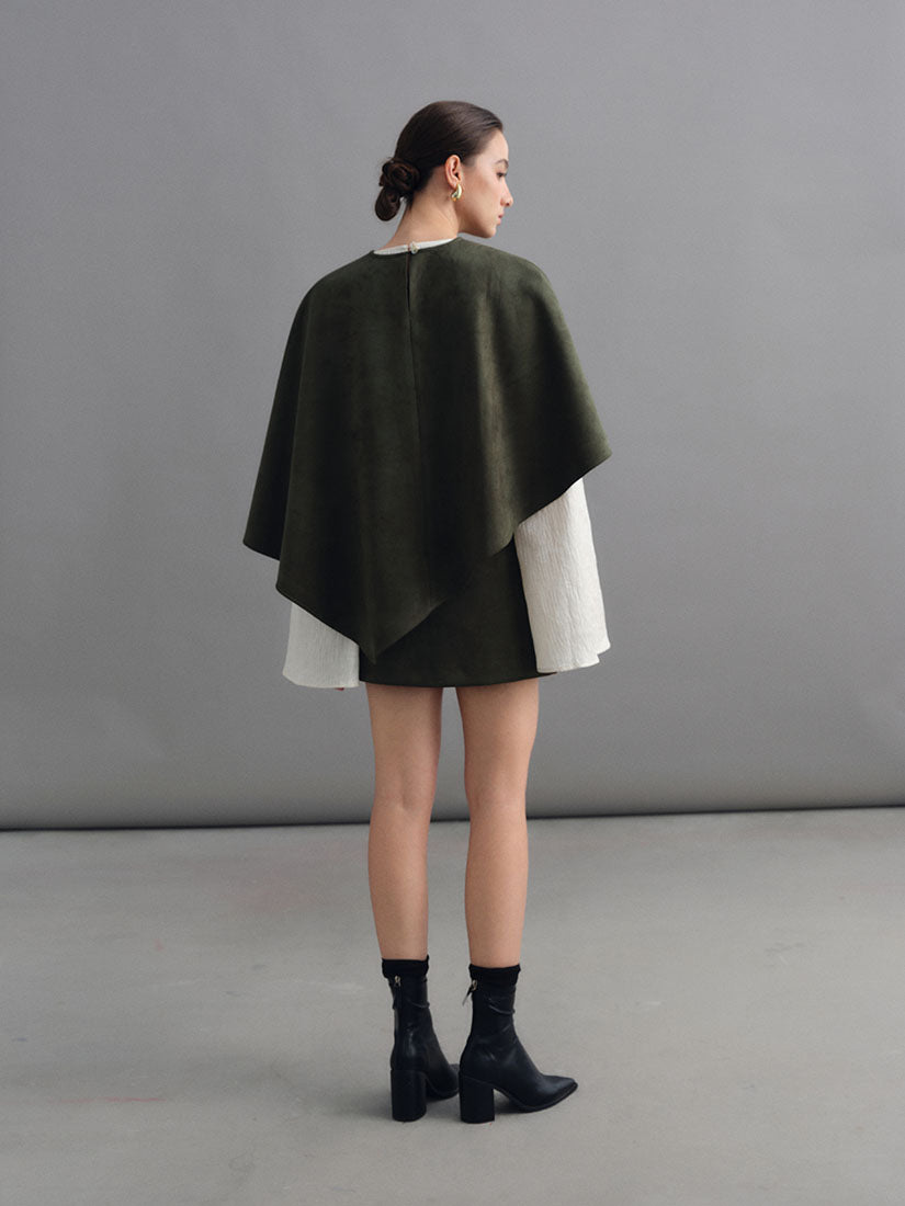 Olive Green Hawise Cape Top