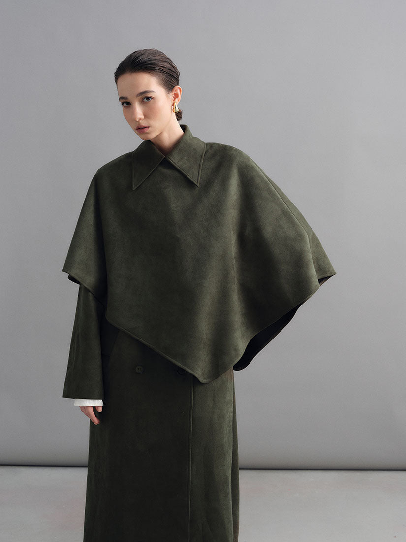 Olive Green Hawise Cape Top