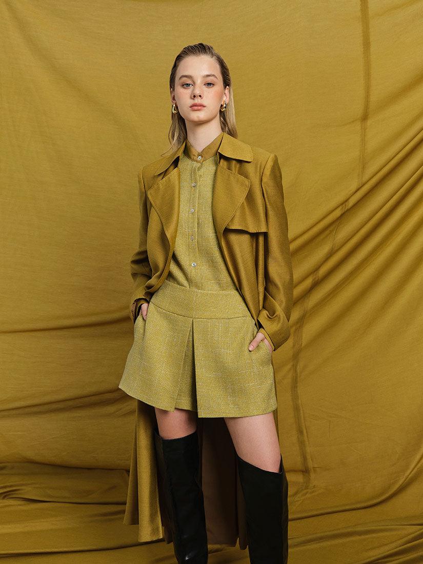 Olive Long Phoebe Trench Coat