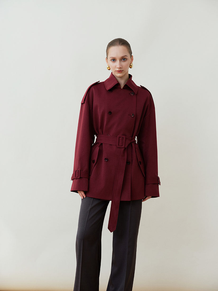 Red Harrington Trench Coat