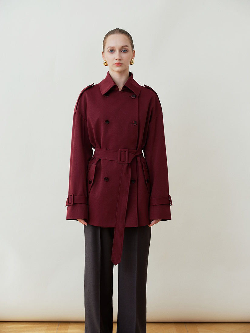 Red Harrington Trench Coat