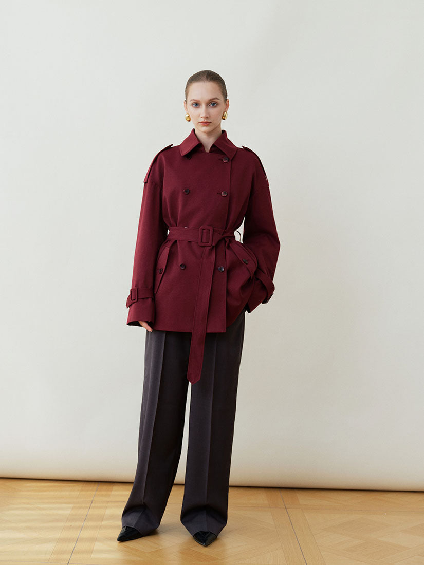 Red Harrington Trench Coat