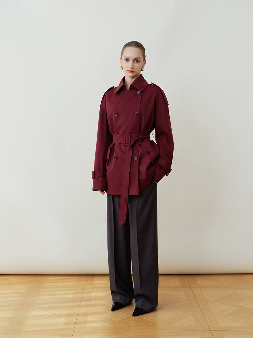 Red Harrington Trench Coat