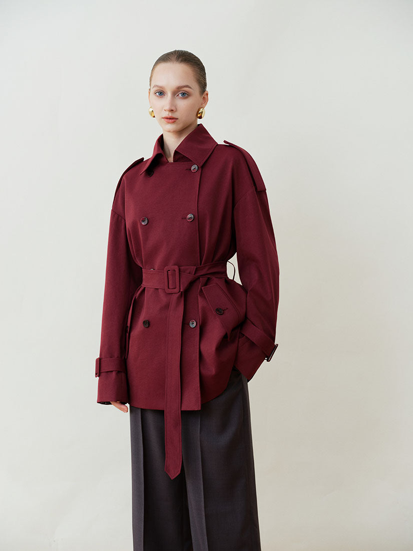 Red Harrington Trench Coat