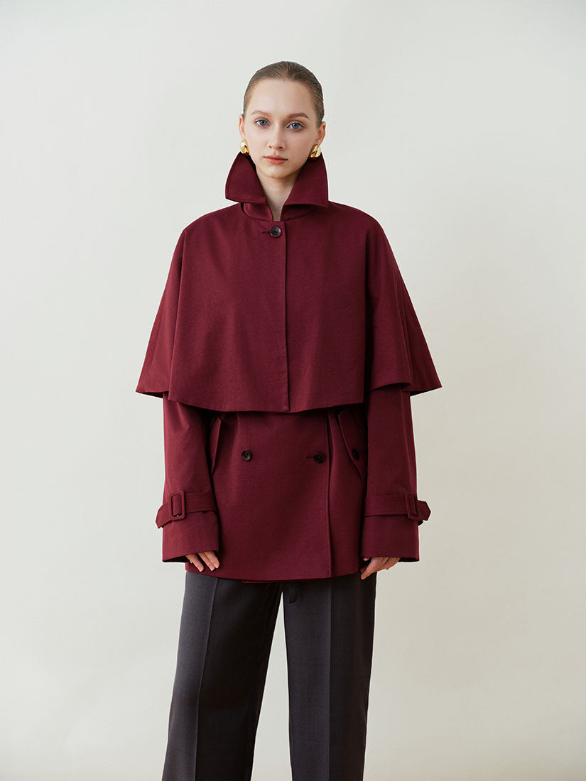 Red Harrington Trench Coat