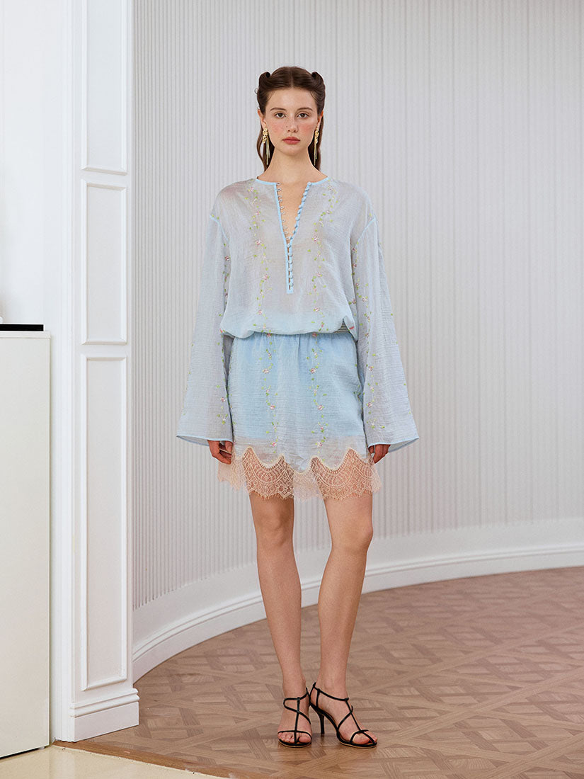 Rosalie Blouse - Baby Blue