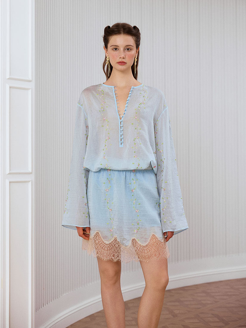 Rosalie Blouse - Baby Blue