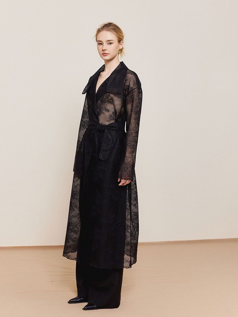 Lacey Trench Coat - Black