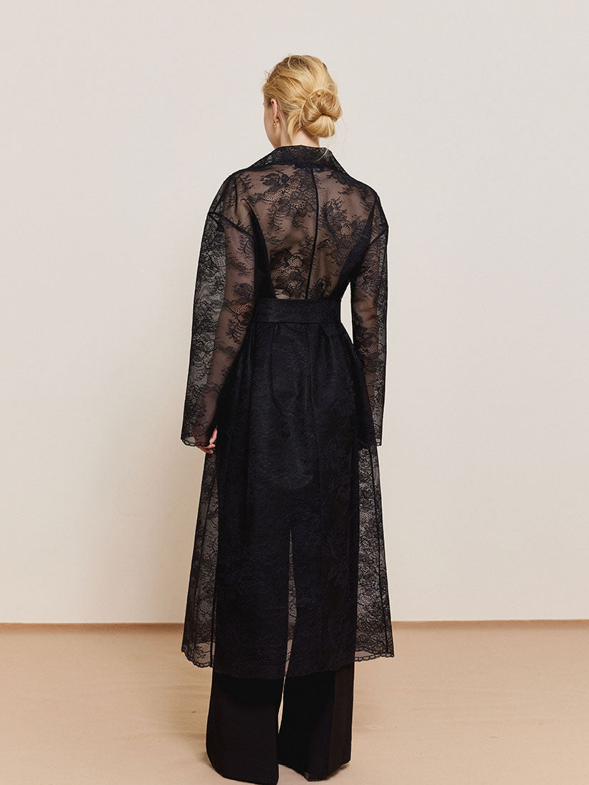 Lacey Trench Coat - Black