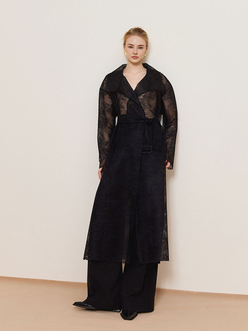 Lacey Trench Coat - Black