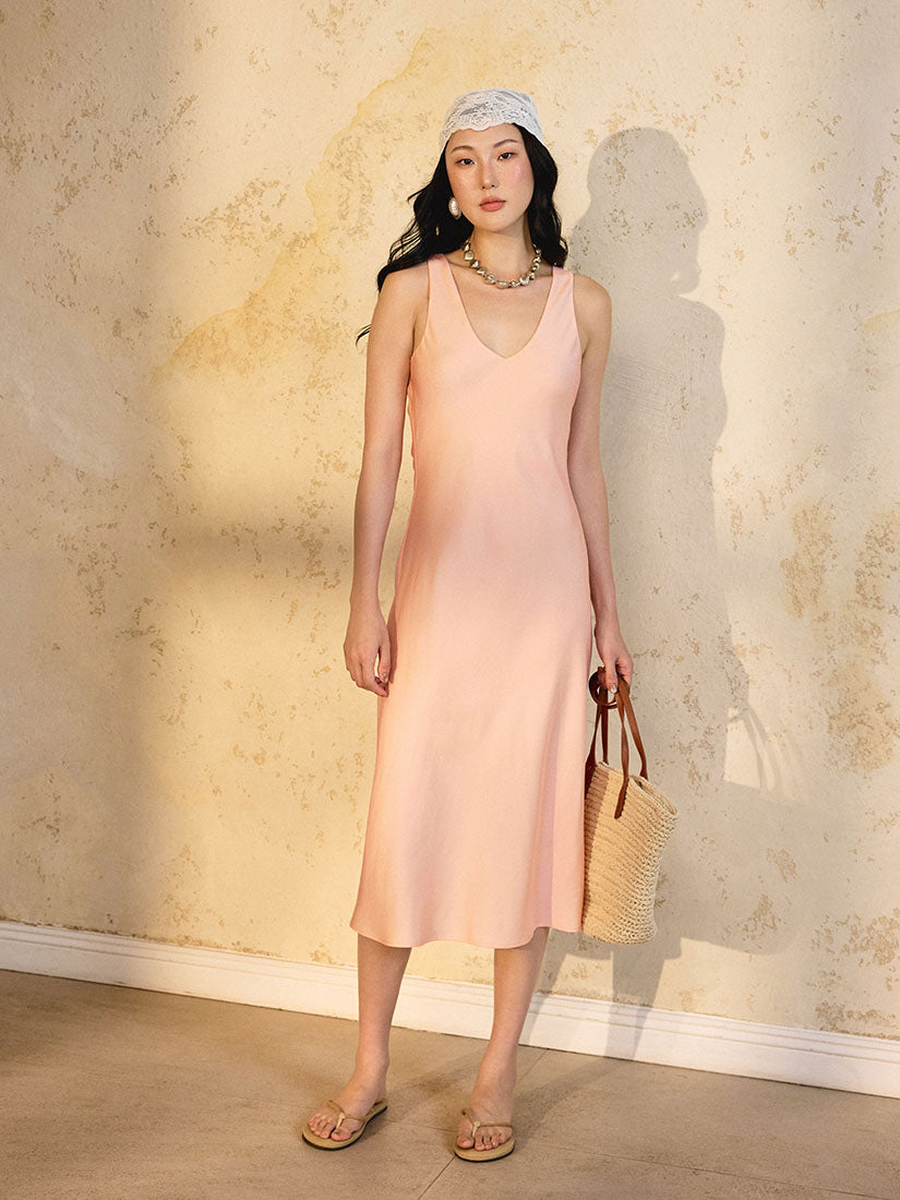 Eudora Cape Dress - Peach Pink