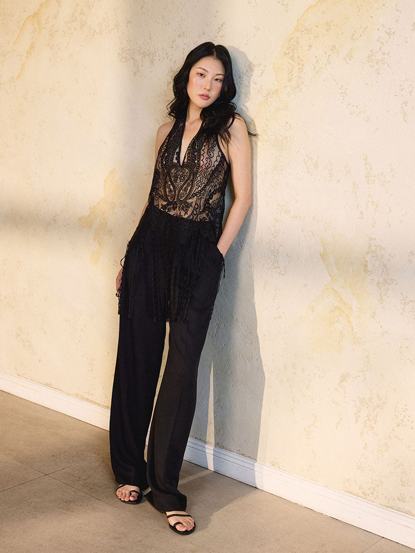 Kassian Fringe Top - Black
