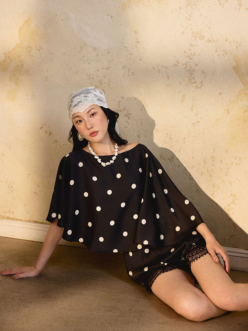 Perla Cape Top - Black
