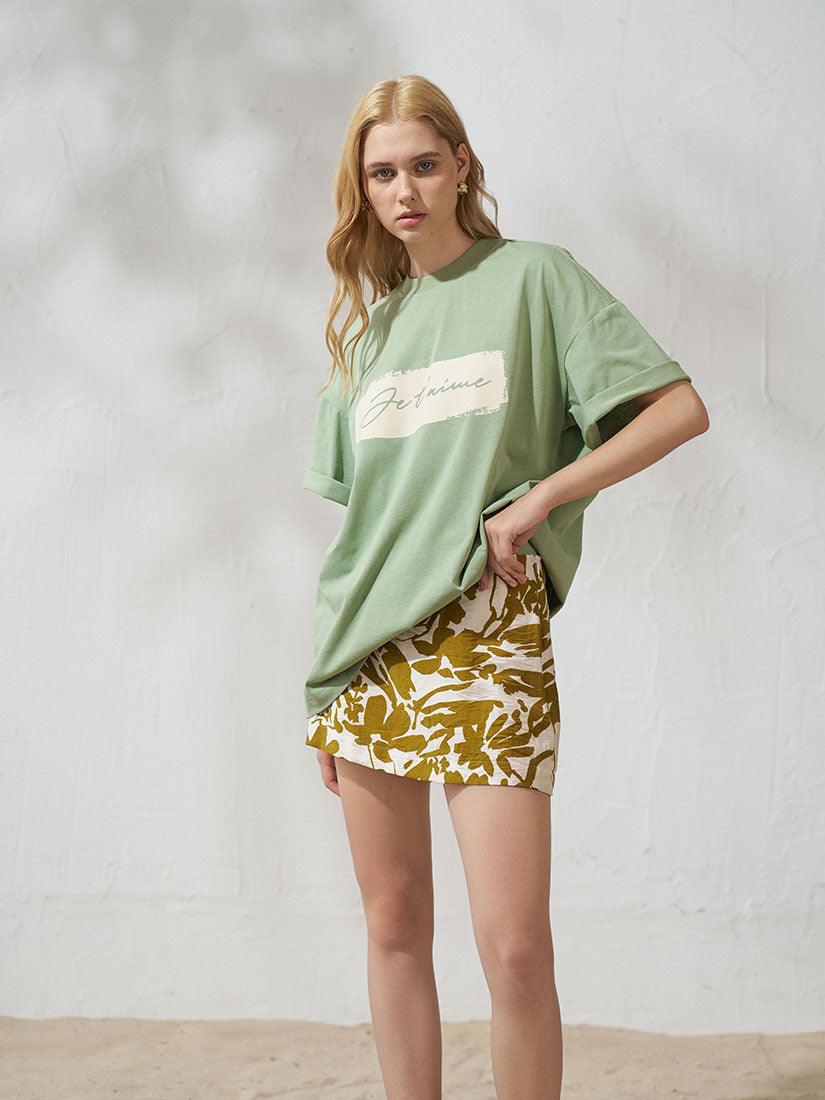 Mustard Floral Poema Mini Skort