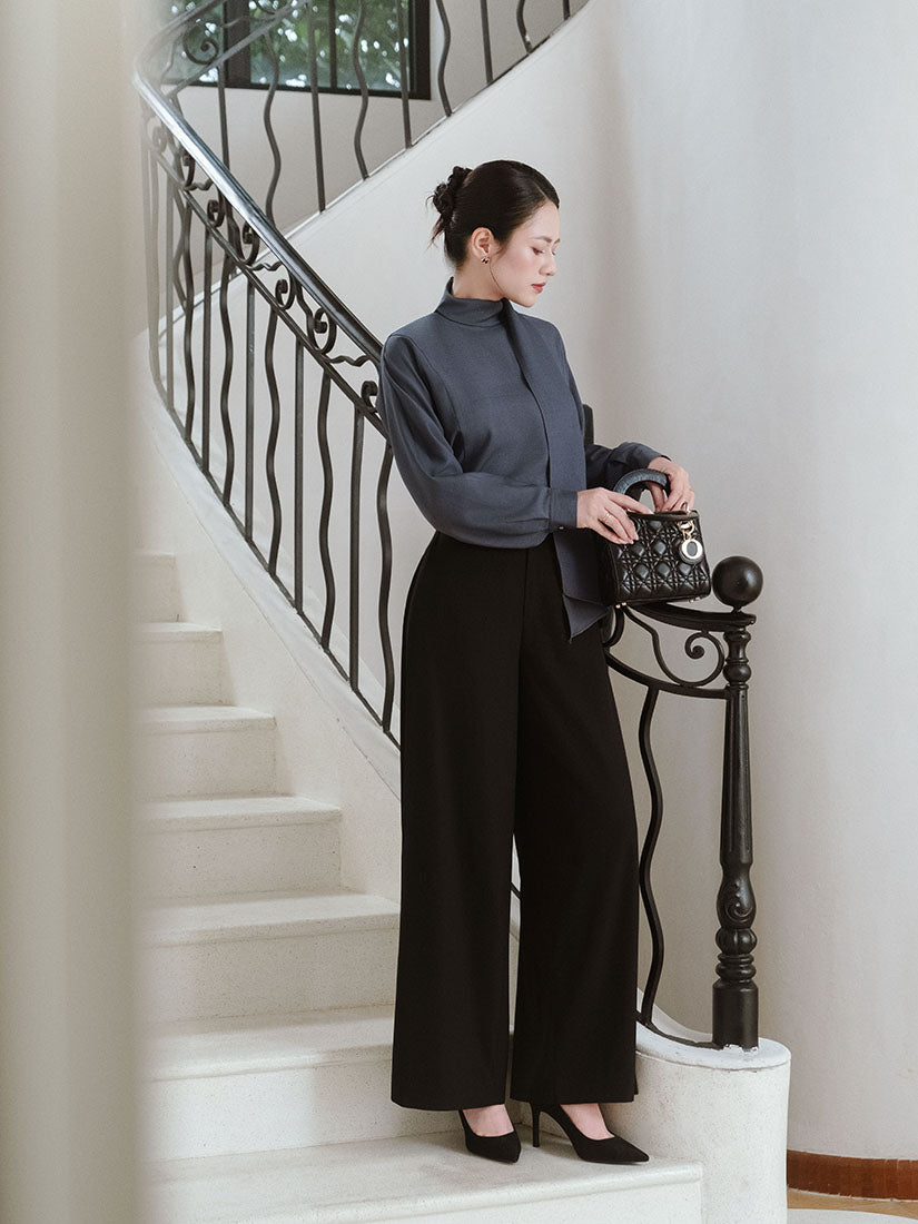 Tie Neck Scarf Shirt