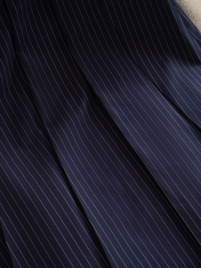 Pleated Striped Skirt