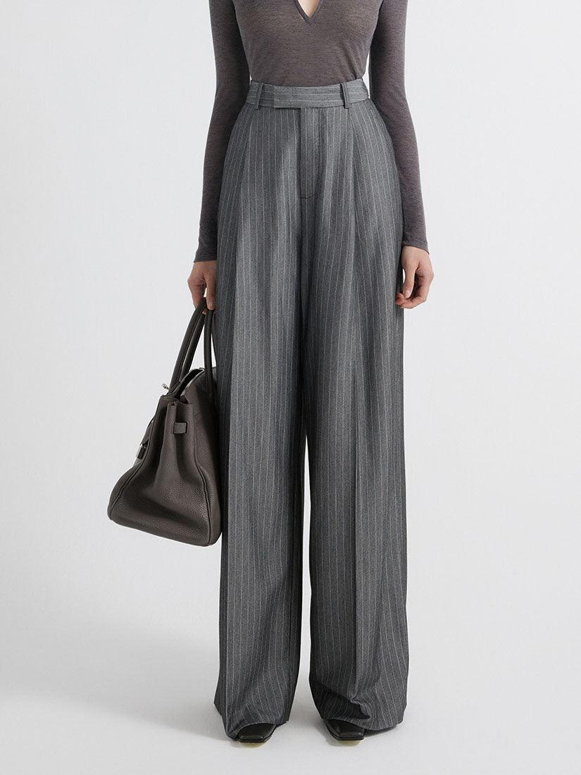 Grey Pinstripe Pants