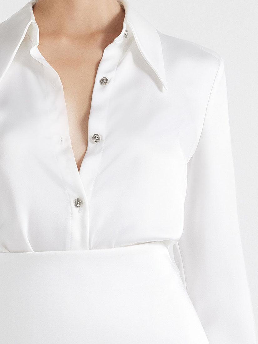 White Satin Shirt