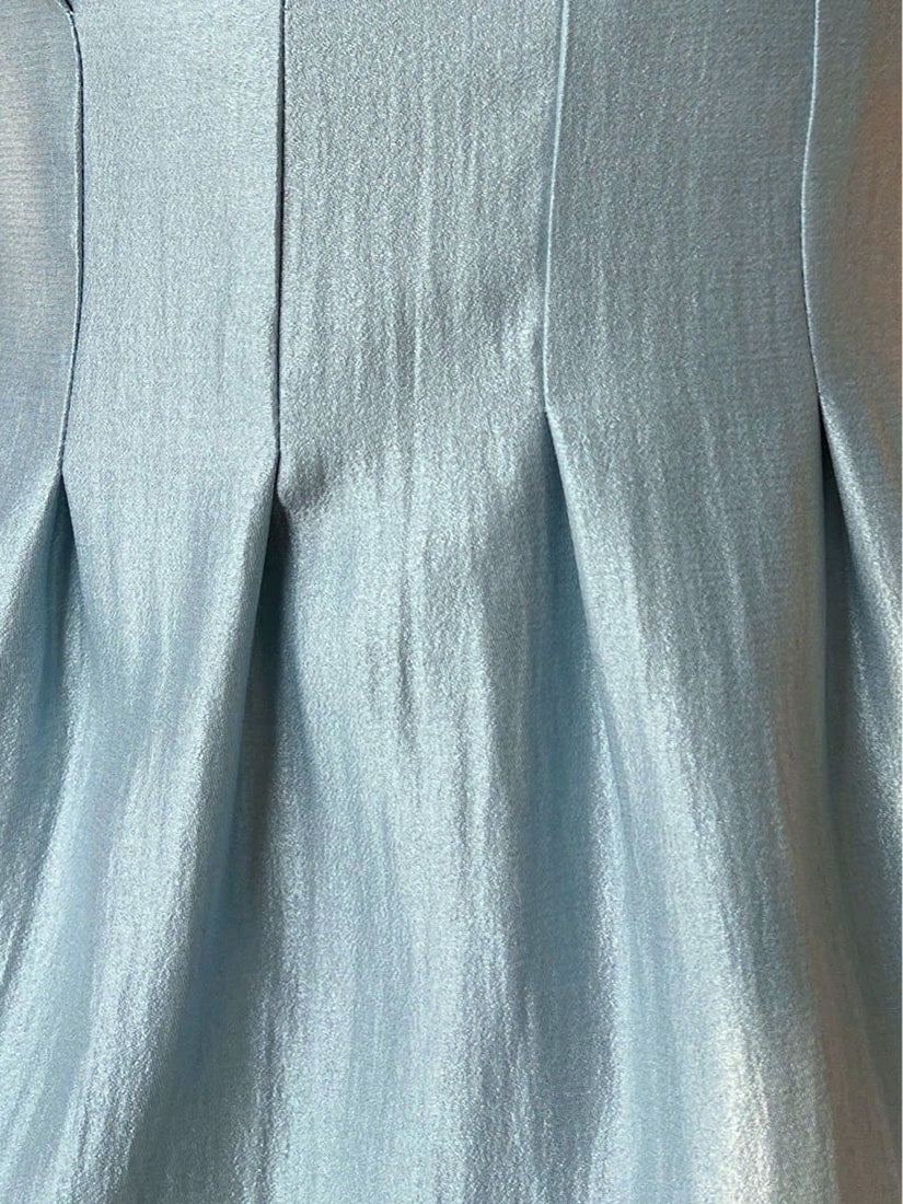 Pleated Waist Shimmery Top - Blue