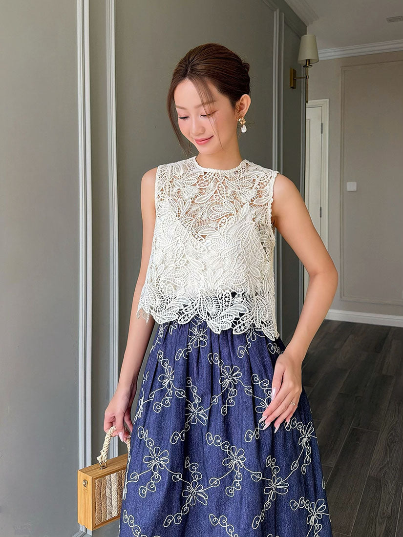 Floral Lace Crop Top