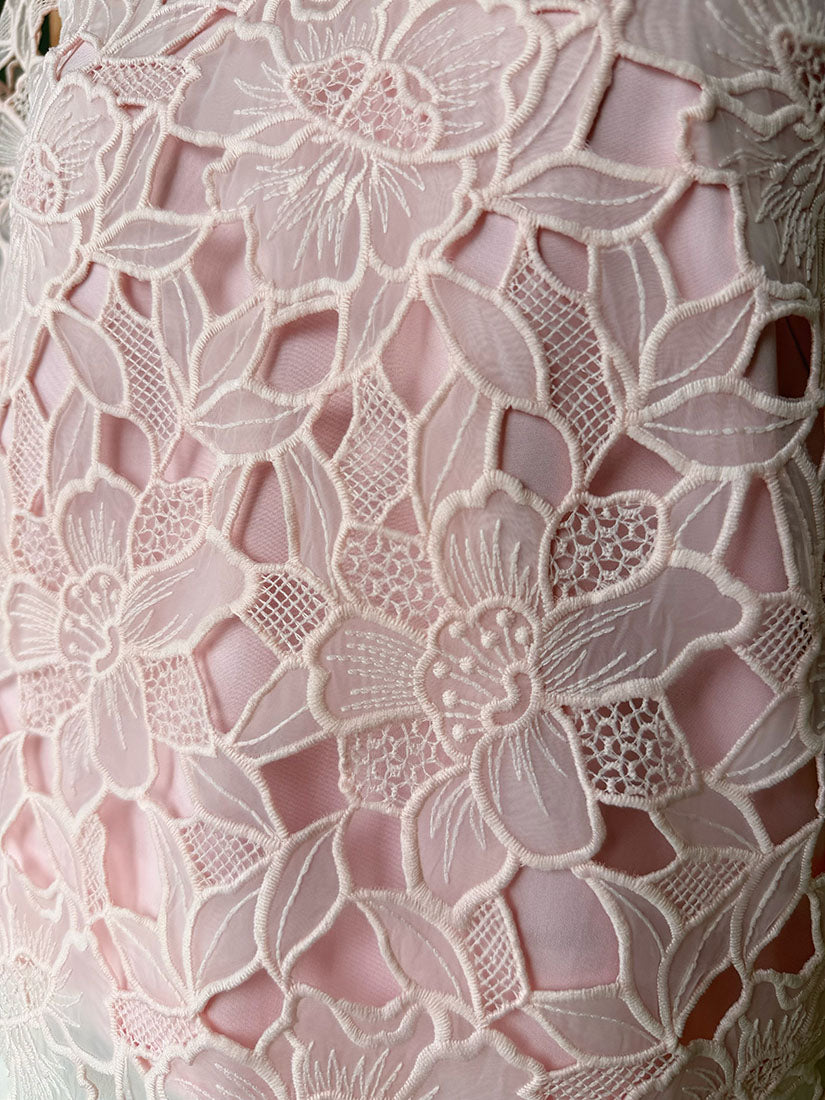 Floral Organza Lace Top - Pink