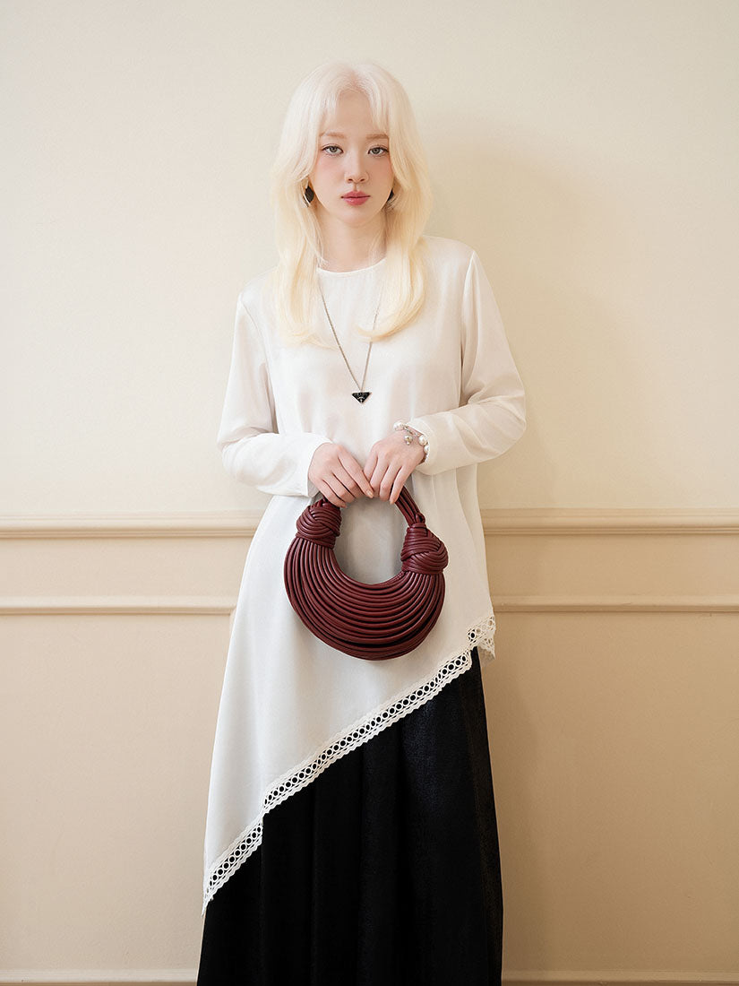 Asymmetric Lace Hem Top
