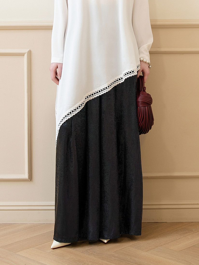 Sparkling Pleated Wide Leg Pants