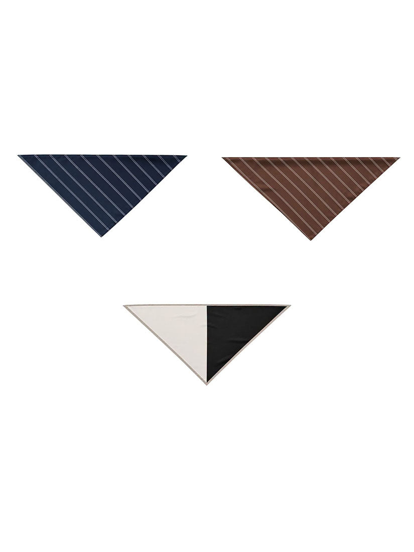 Silky Triangle Scarf - B&W Colourblock