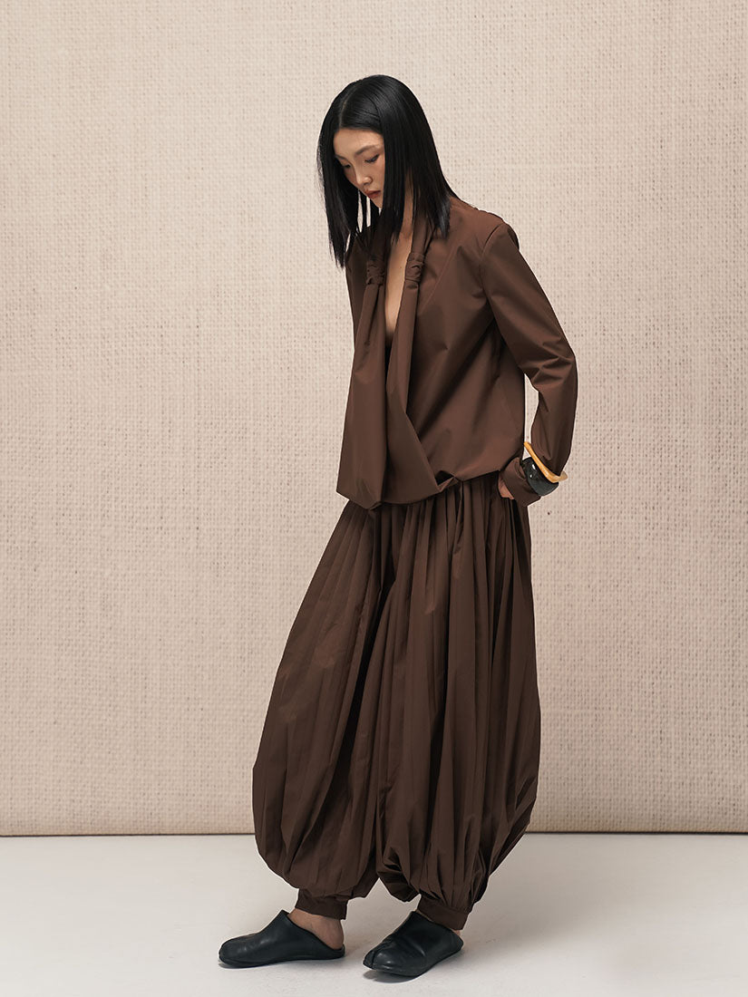 Pleated Balloon Pants