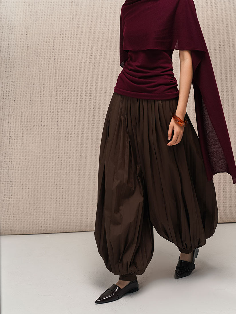 Red Asymmetrical Scarf Top