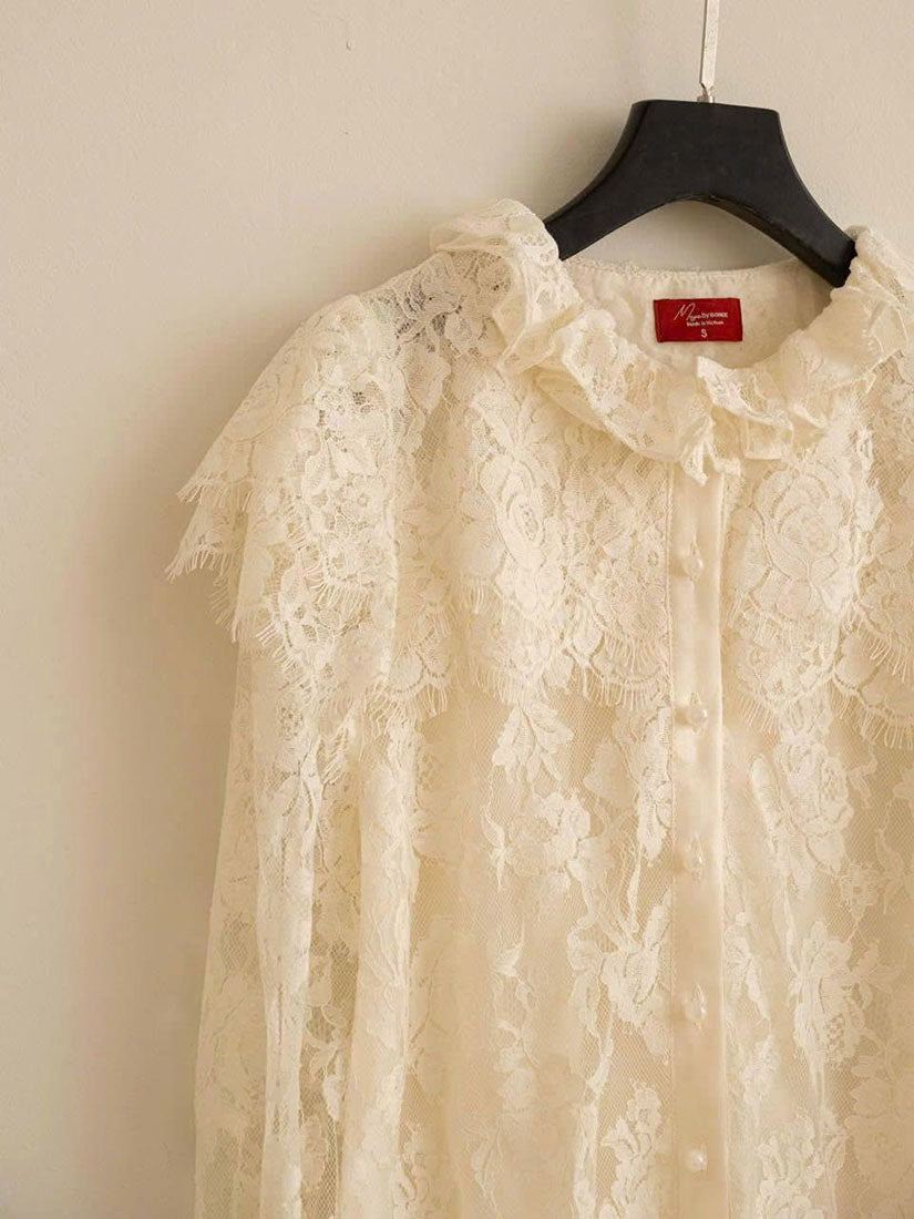 Layered Yoke Lace Blouse