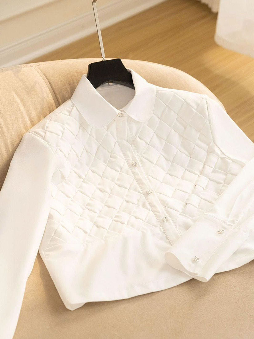 Basket Weavers Long Sleeve Crop Shirt