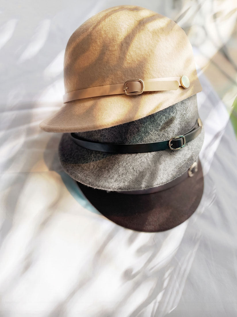 Buckled Felt Cap (3 Colours)
