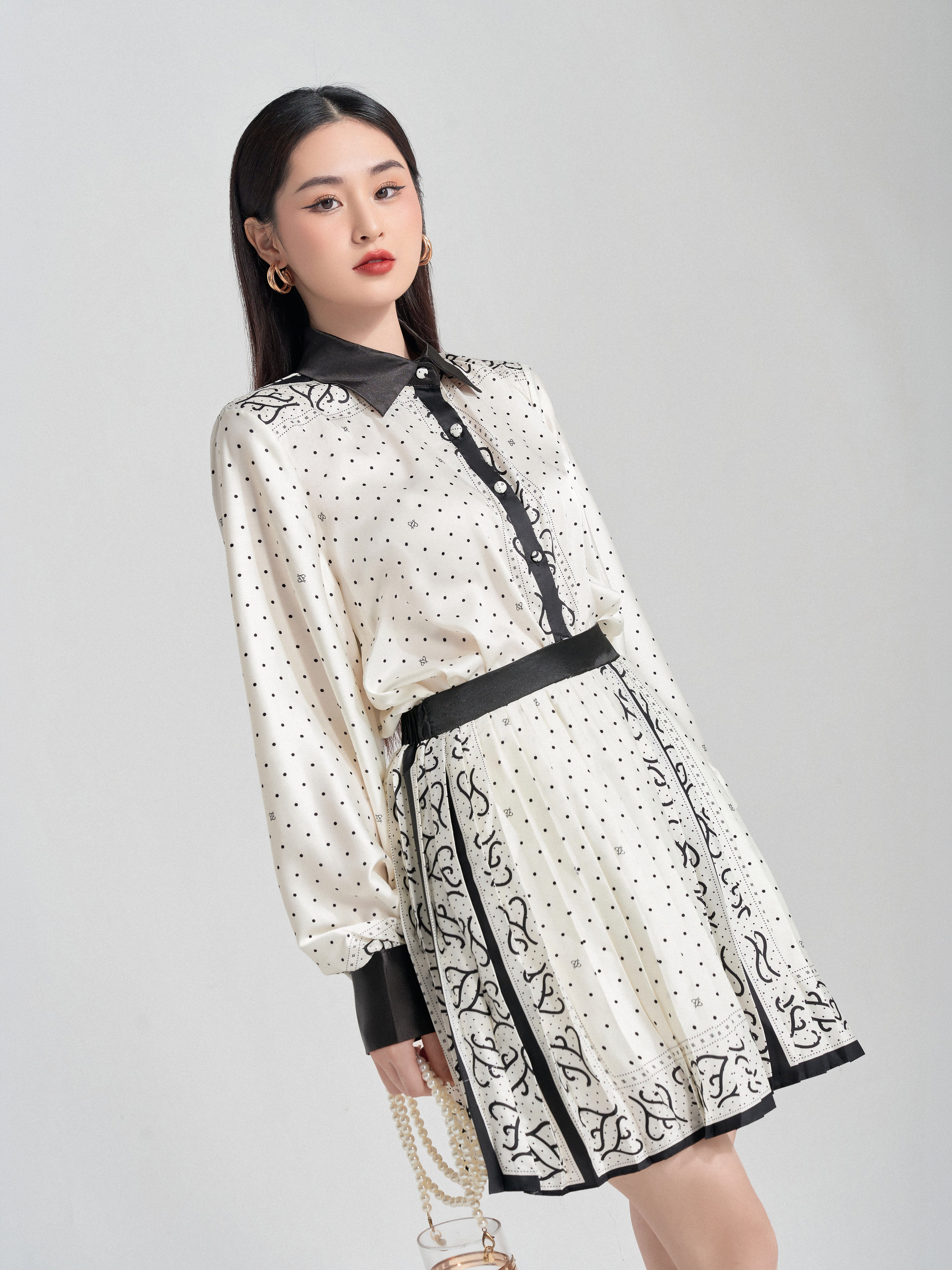 Polka Dot Printed Skort