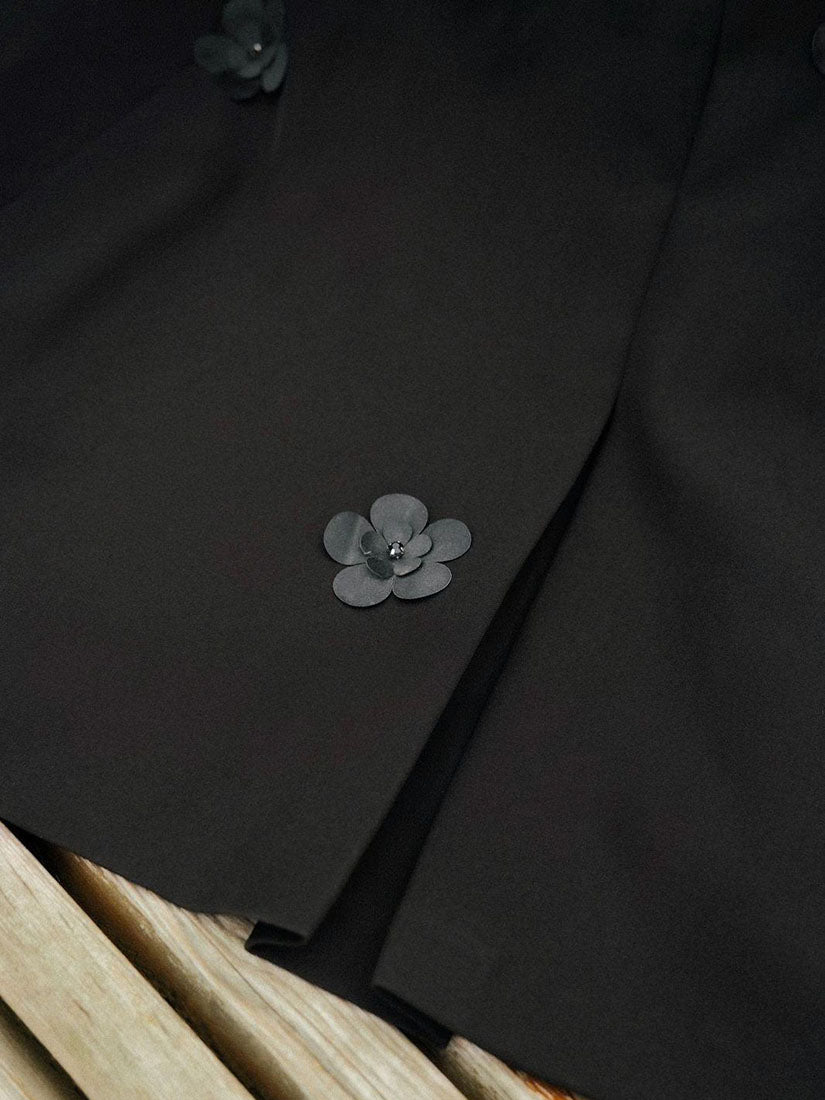 Floral Embellished Pleated Maxi Skirt