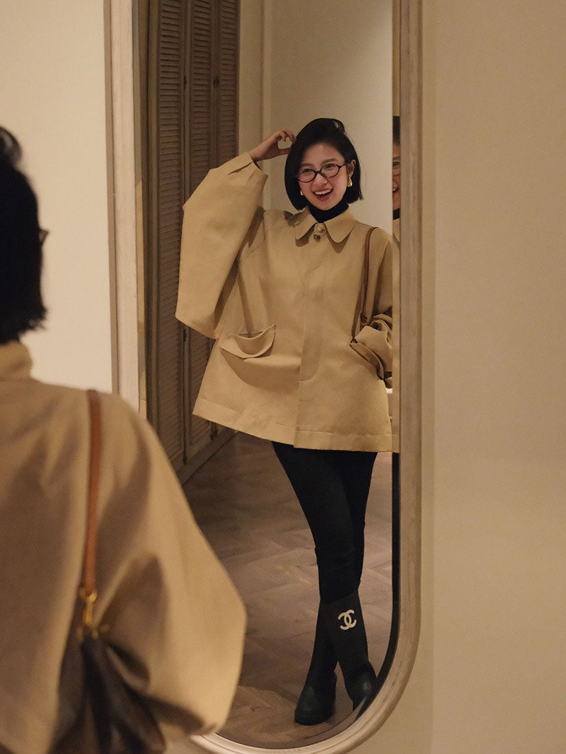 Batwing Sleeve Cape Back Jacket